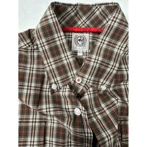 Cinch Mens XS Plaid Western‎ Shirt Long Sleeve Button Up Brown Casual Work